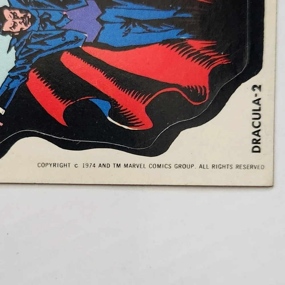 ✨Vintage 1975 Topps Marvel Comic Book Heroes Sticker - DRACULA #2 - Near Mint